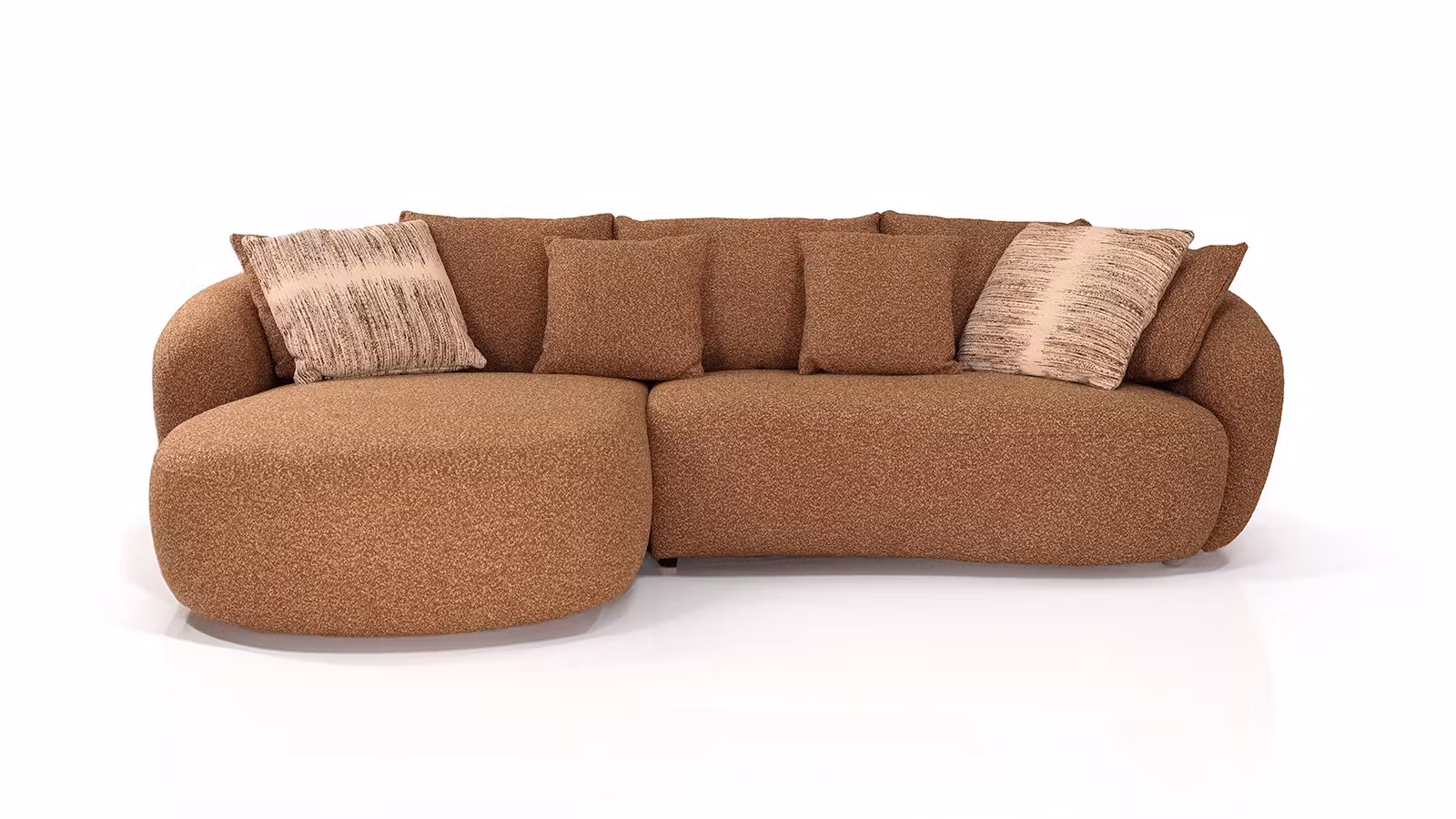 Canapea cu sezlong Misiarte textil Cloud Orange, stanga