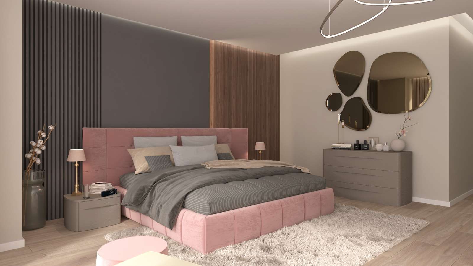 Noptiera Bogart Grigio Piacenza