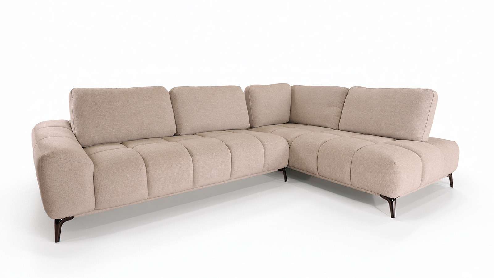 Canapea de colt Desmond, textil Sutton Cement, dreapta