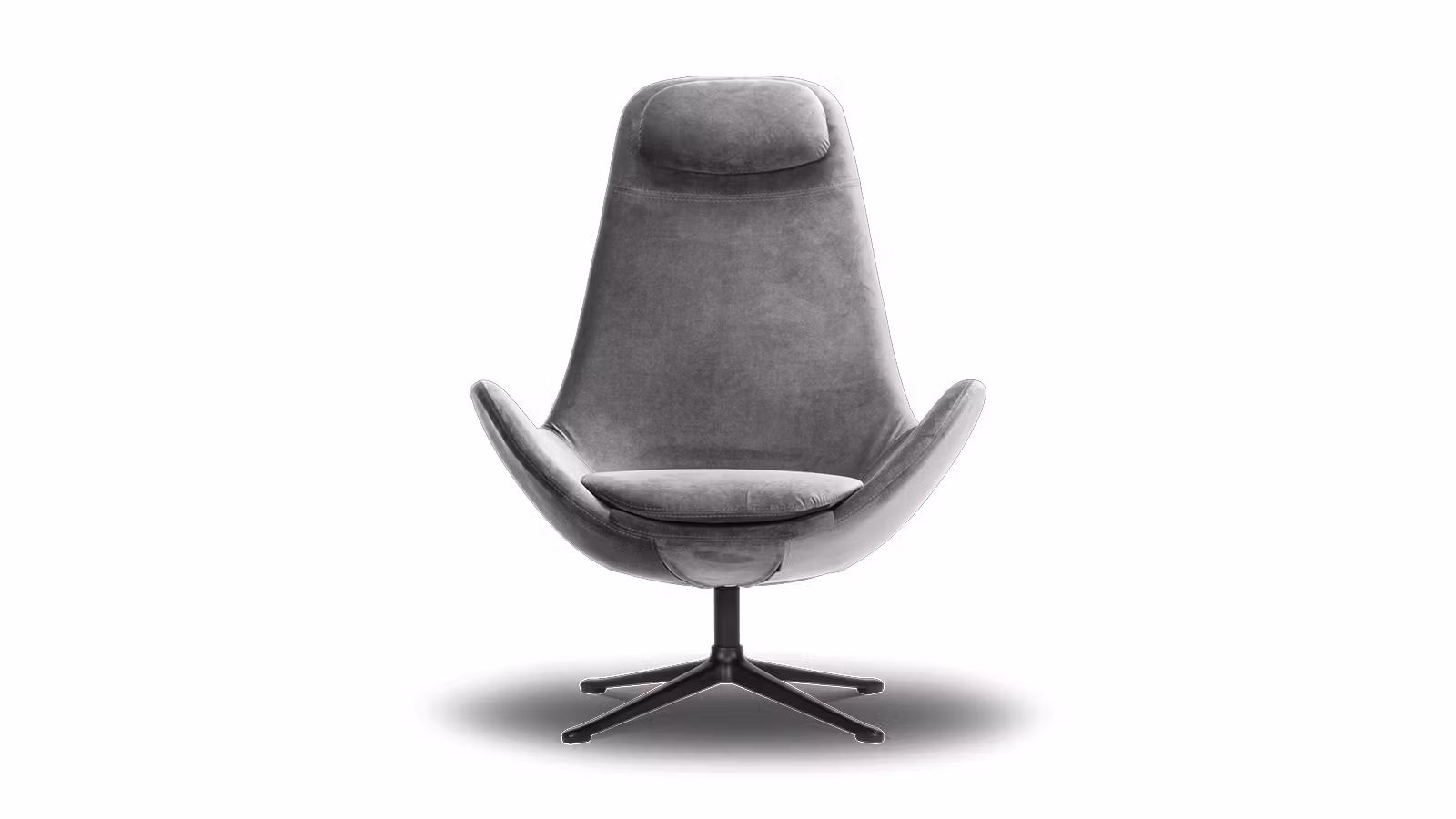 Fotoliu rotativ Ghost textil Super Velvet Silver Grey