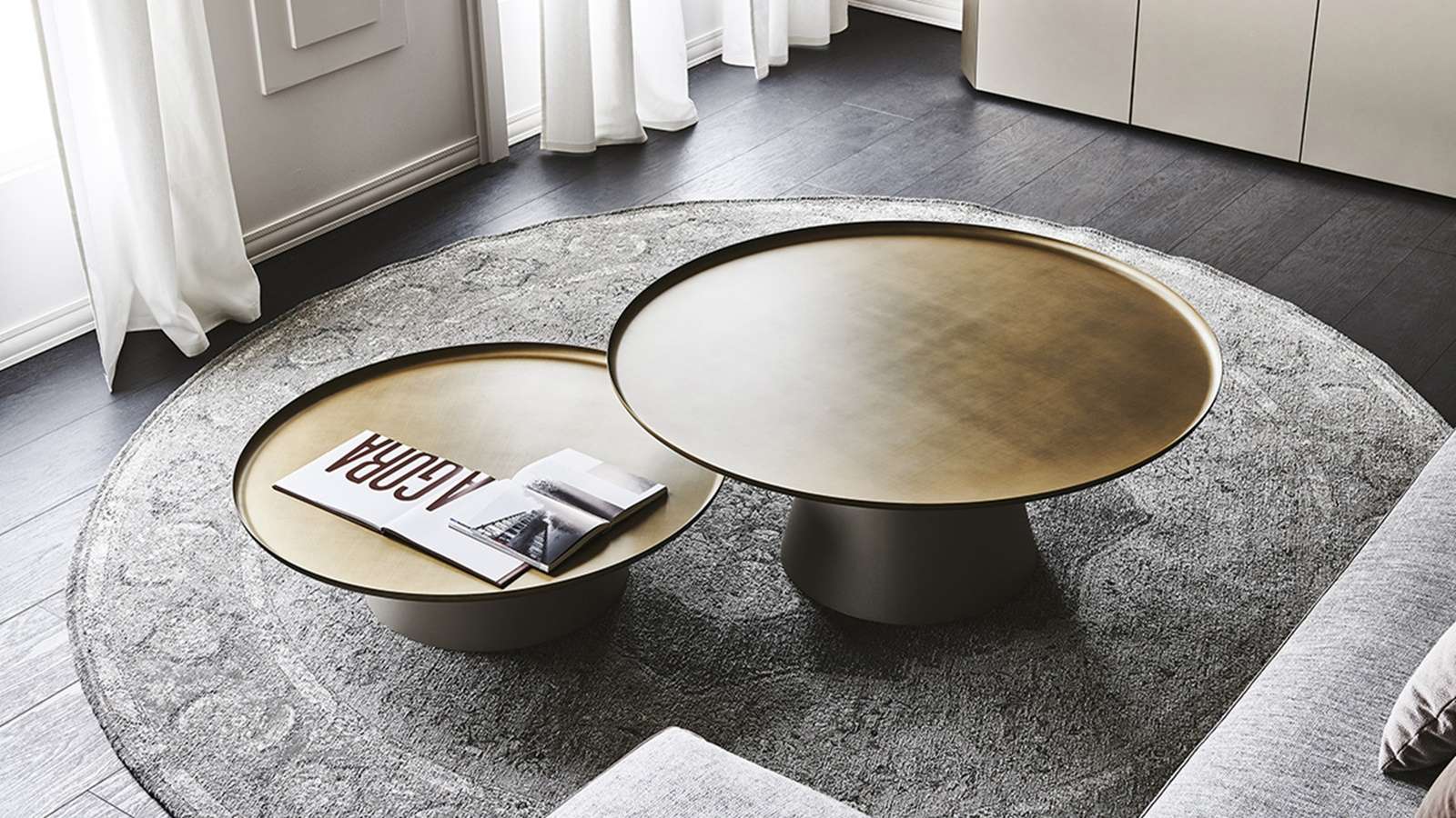 Masuta cafea Amerigo Titanium Embossed Brushed Bronze 95x38