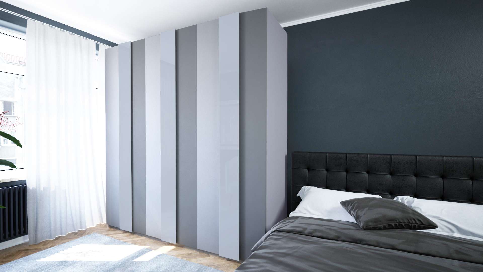 Dressing Uno batant Tele Opaco + Alluminio Opaco + Maner K1 Tele Lucido