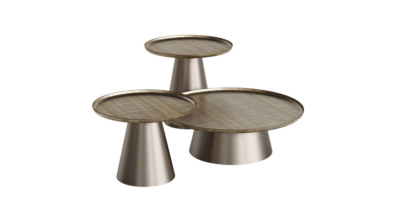 Masuta de cafea rotunda Amerigo Brass/Titanium 60 cm