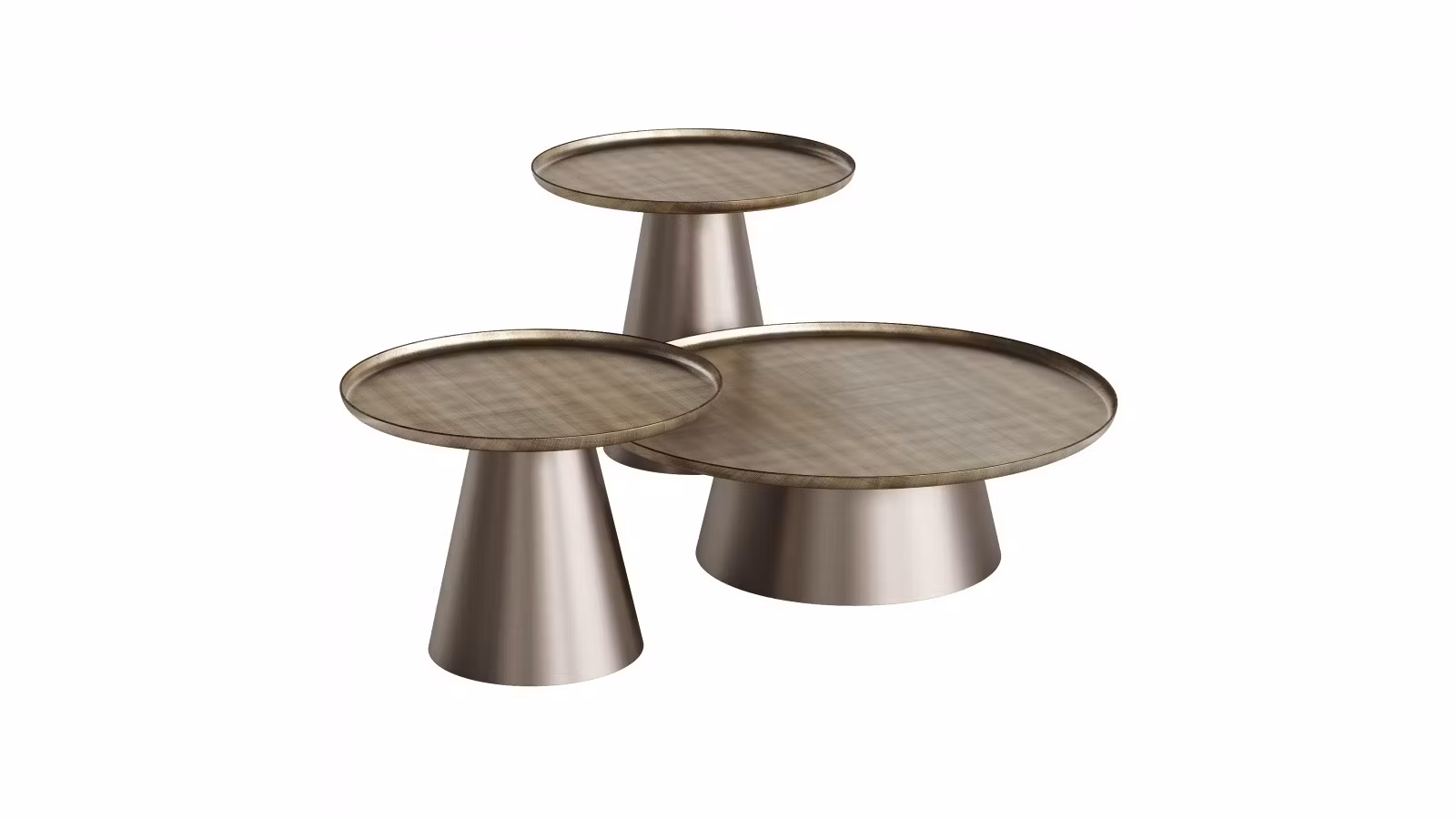 Masuta de cafea rotunda Amerigo Brass/Titanium 95 cm