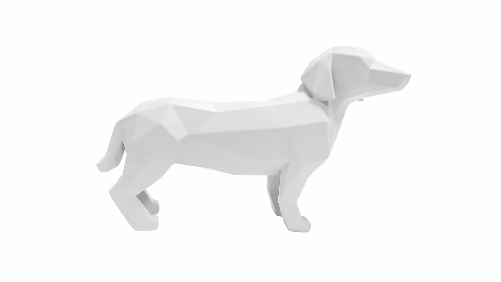 Decoratiune Origami Dog Stan Matt White