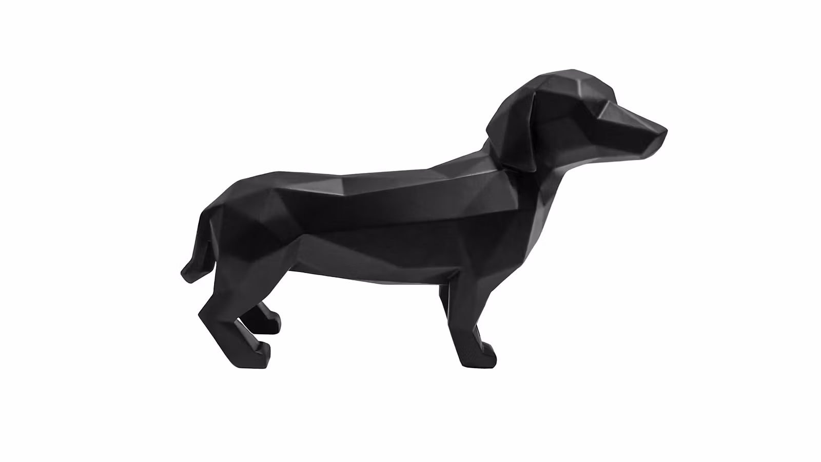 Decoratiune Origami Dog Stan Matt Black