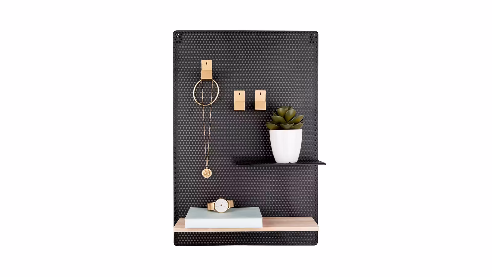 Panou Decorativ Cu Rafturi Perky Black