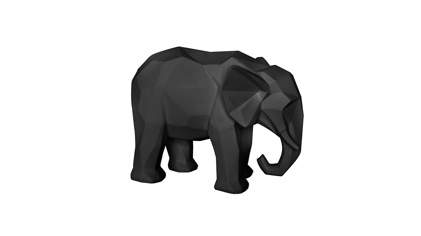 Decoratiune Origami Elephant Matt Black