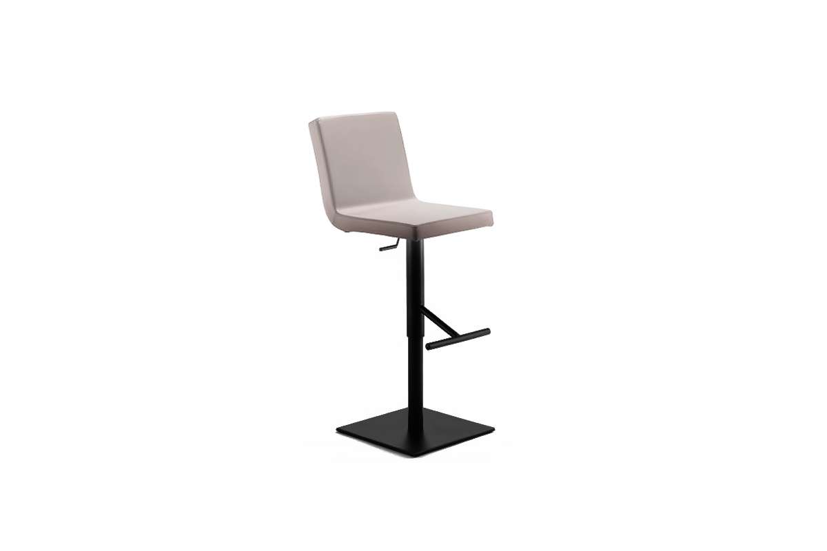 Scaun de bar pivotant Afro Black/Ecopiele Pearl