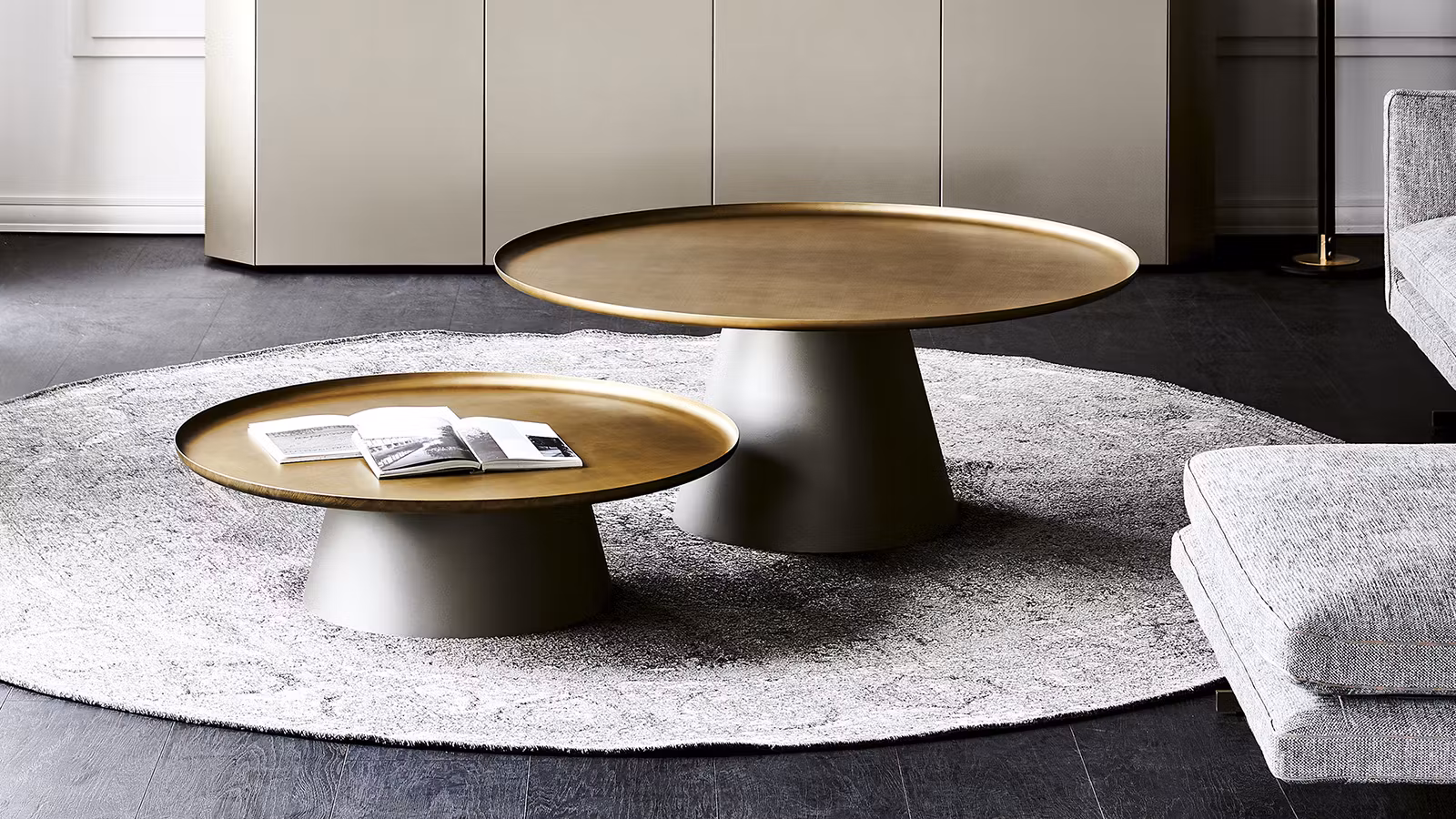 Masuta de cafea rotunda Amerigo Bronze/Titanium 118 cm