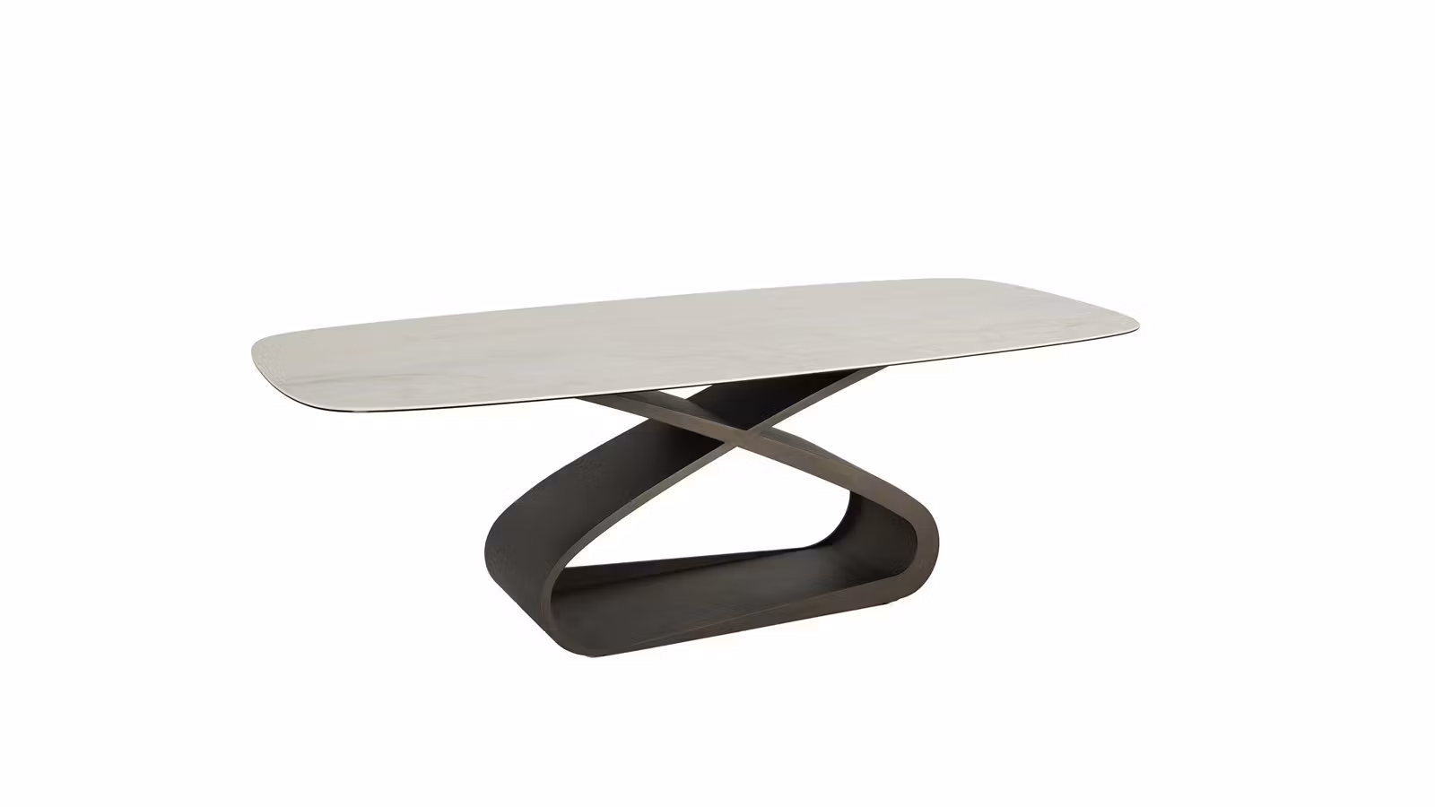 Masa Barrio Ceramica Glossy FMG-011, structura Metal Bronze 238x108 cm