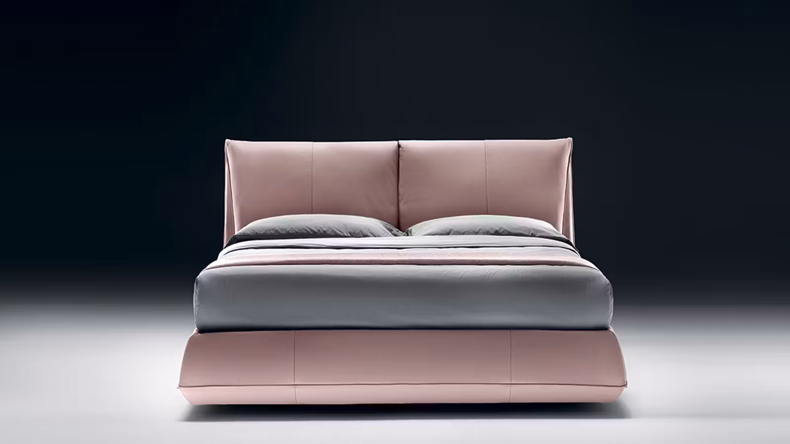 Pat Avenue cu lada de depozitare piele Levante Roz 160x200