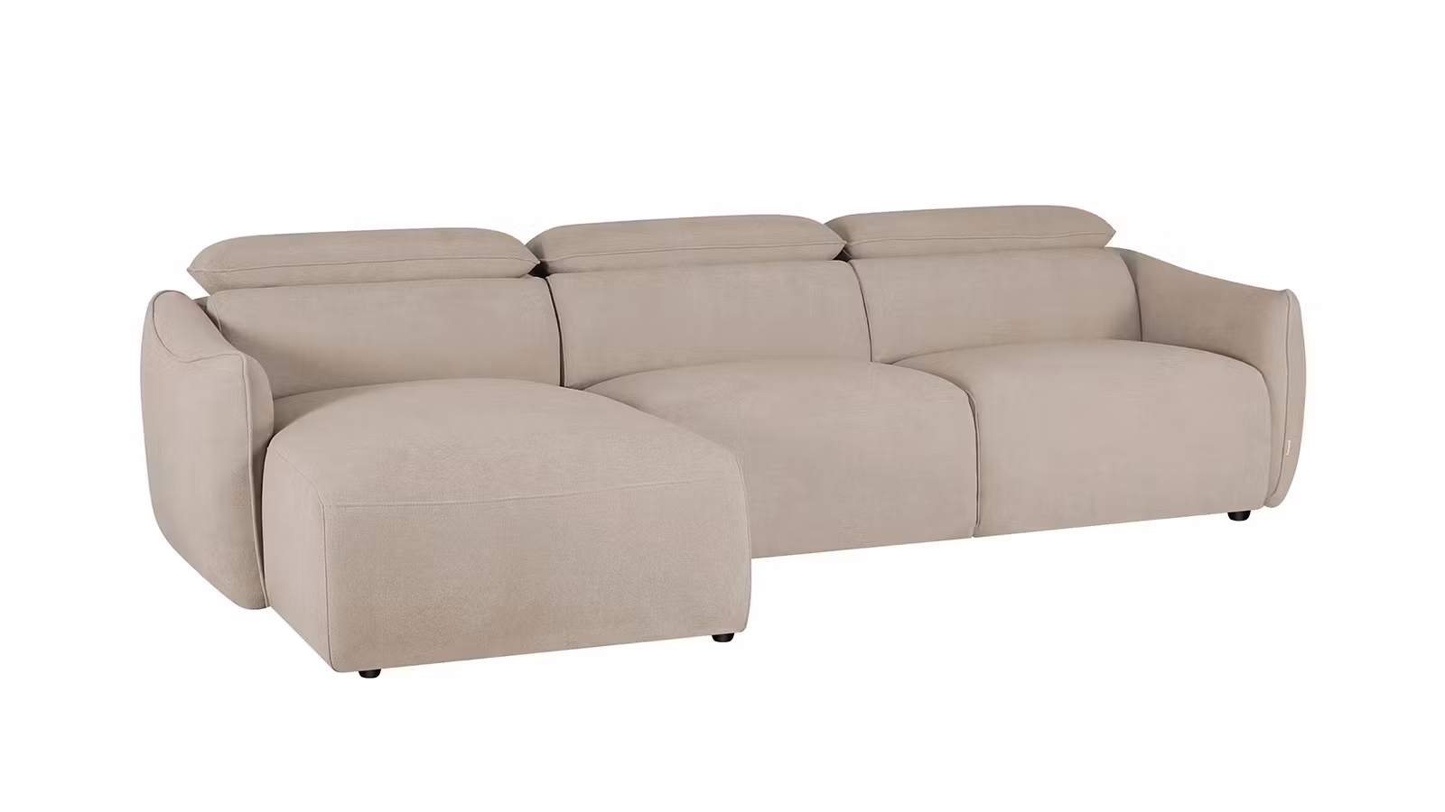 Canapea cu sezlong Acapulco textil Beige, stanga