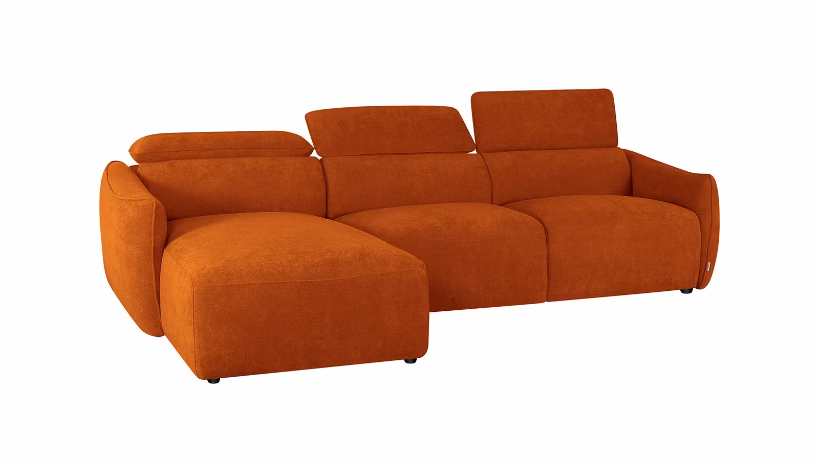 Canapea cu sezlong Acapulco textil Orange, stanga