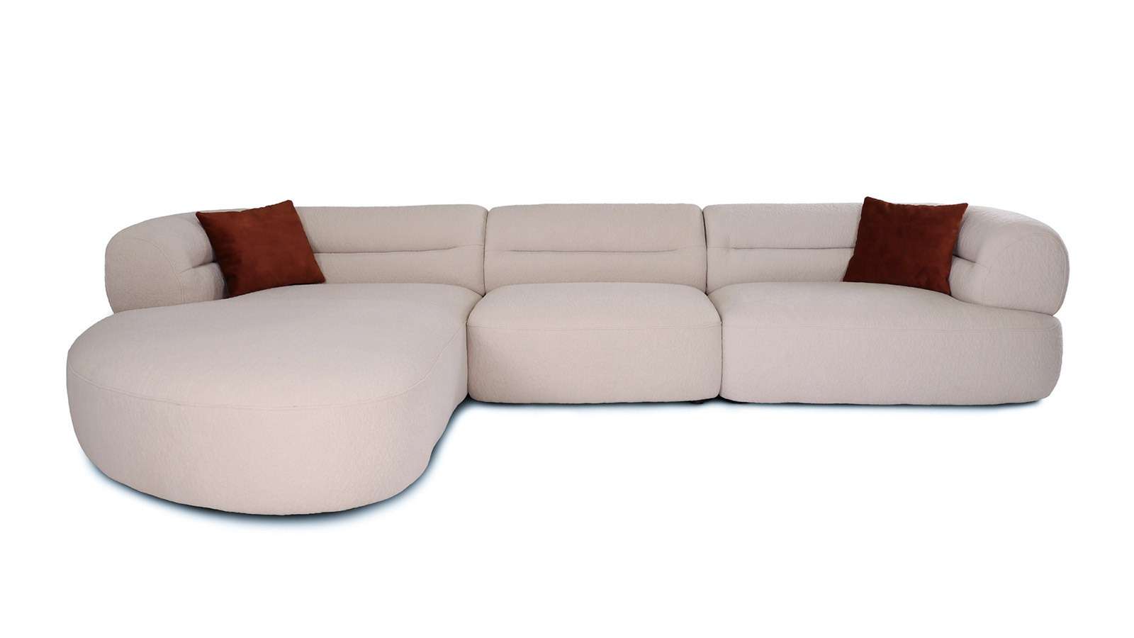 Canapea cu sezlong Corrado textil Beige, stanga
