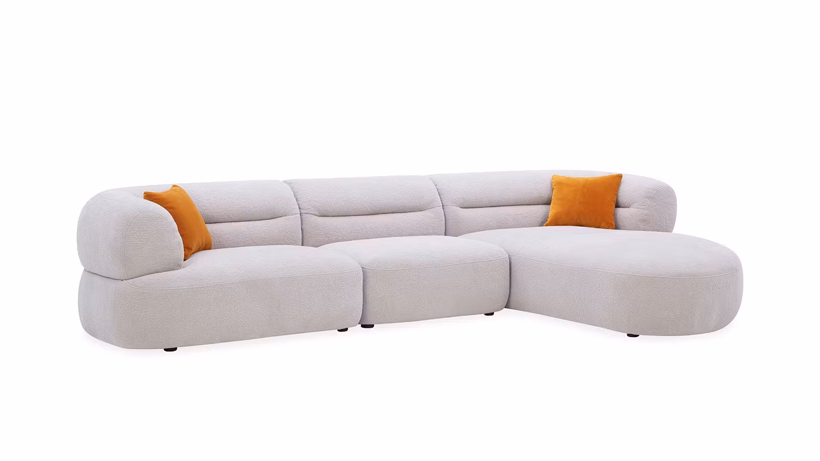 Canapea cu sezlong Corrado textil Gray, dreapta