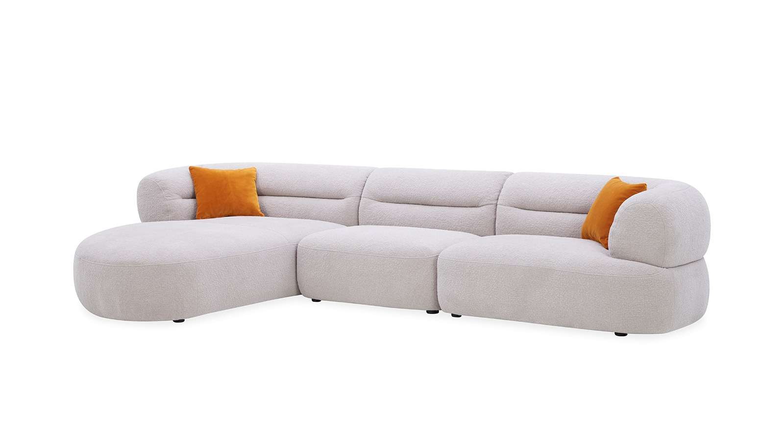 Canapea cu sezlong Corrado textil Gray, stanga