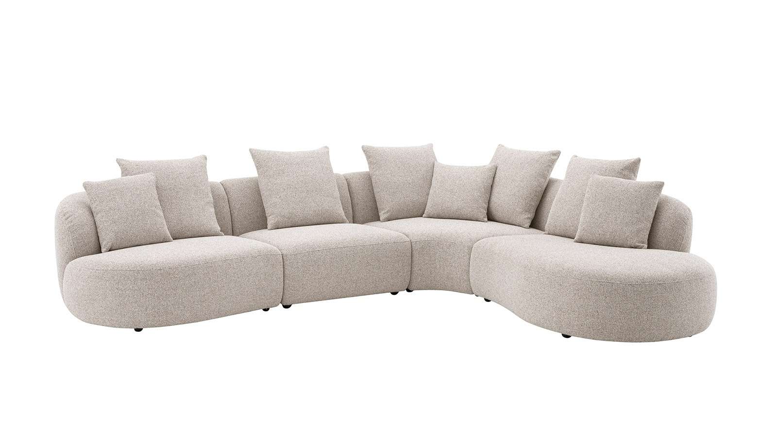 Canapea cu sezlong Layton textil Light Beige, dreapta
