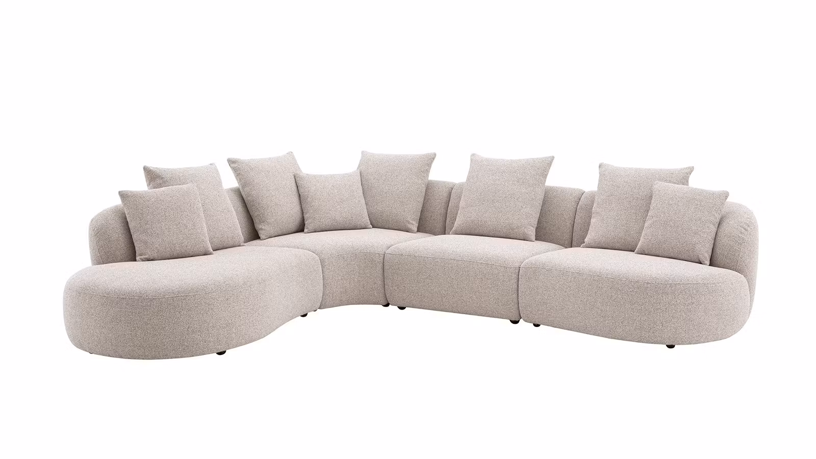 Canapea cu sezlong Layton textil Light Beige, stanga