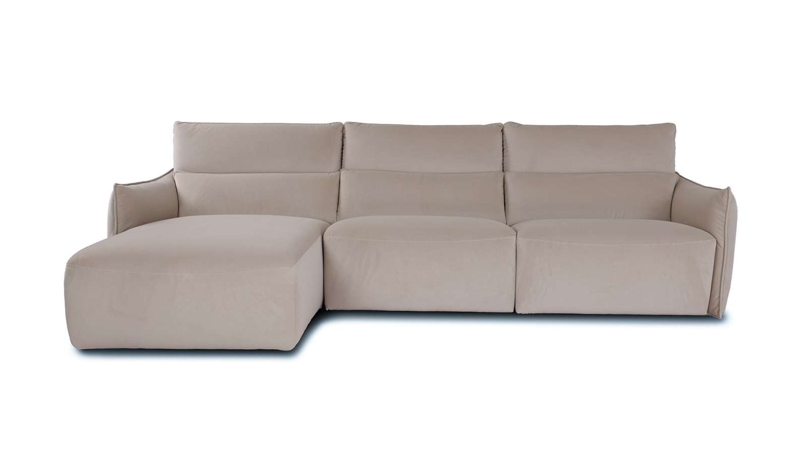 Canapea cu sezlong Stupore textil Brezza Cream, stanga