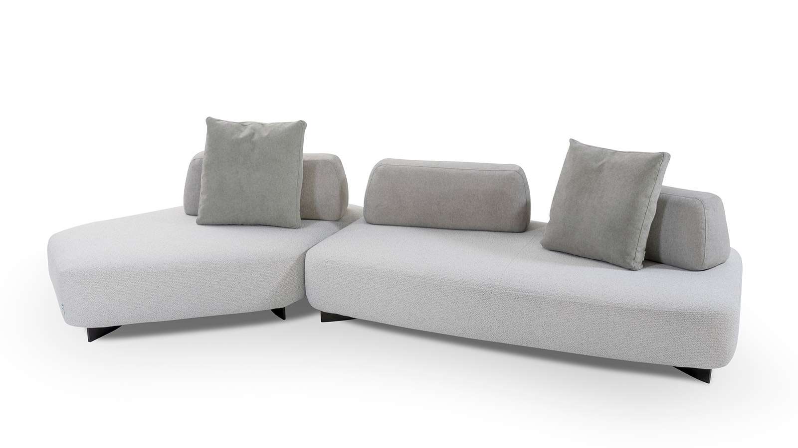 Canapea de colt Cremino textil Light Grey, stanga