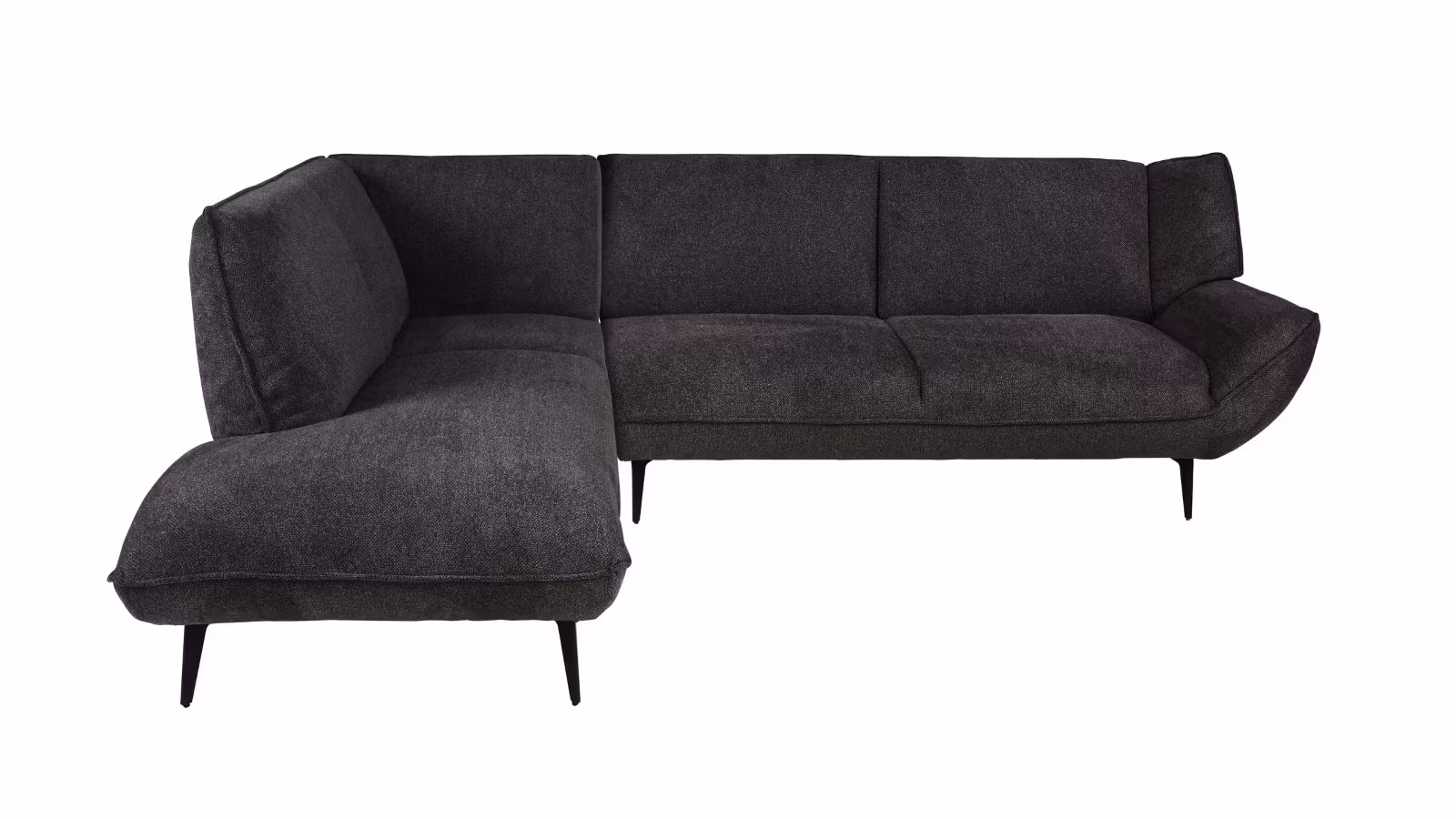 Canapea de colt cu sezlong Amelia textil Grey, stanga