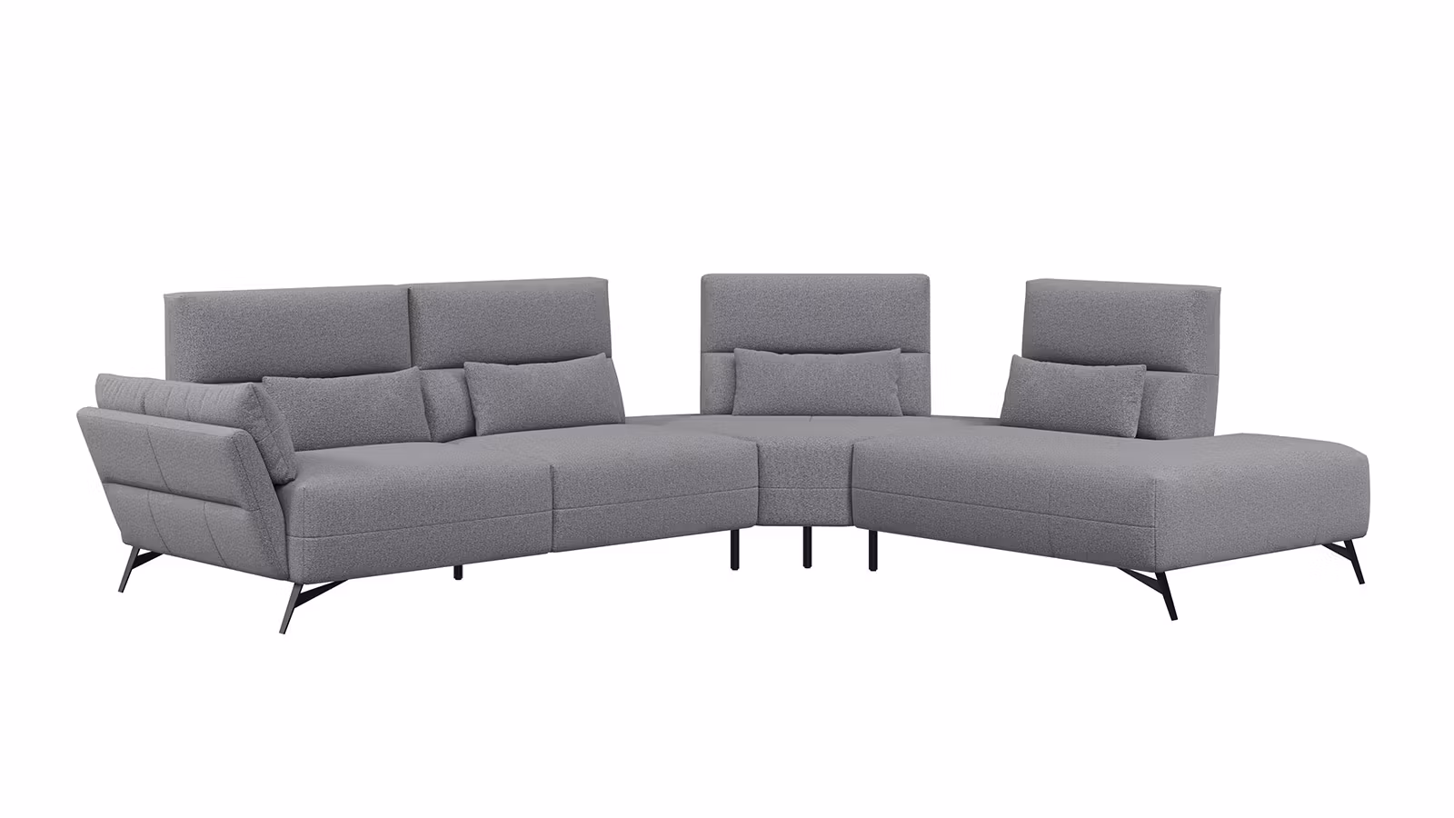 Canapea de colt cu sezlong Isola textil Bouclee Grey Pine, dreapta