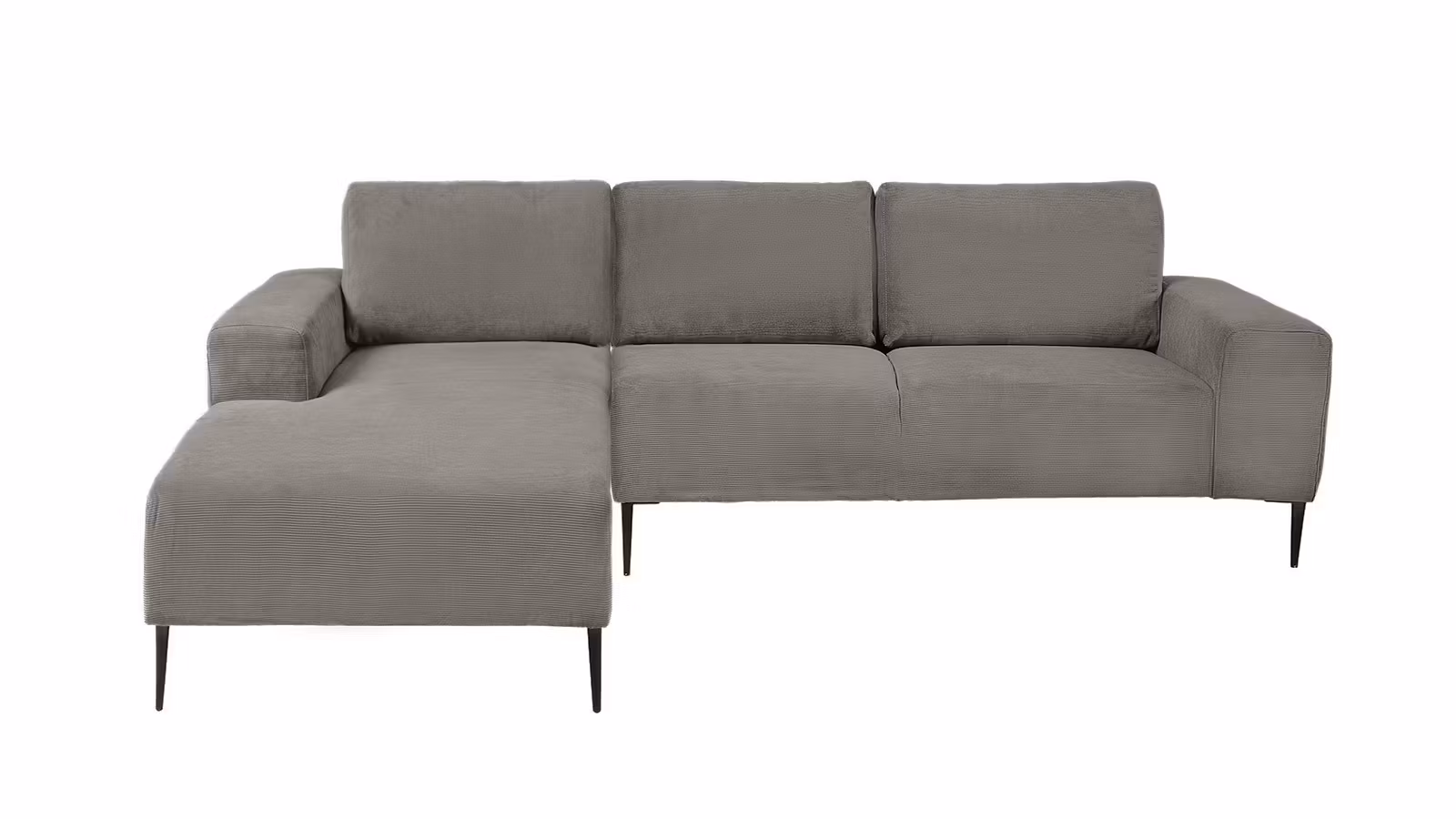 Canapea de colt cu sezlong Marino textil Dark Grey, stanga