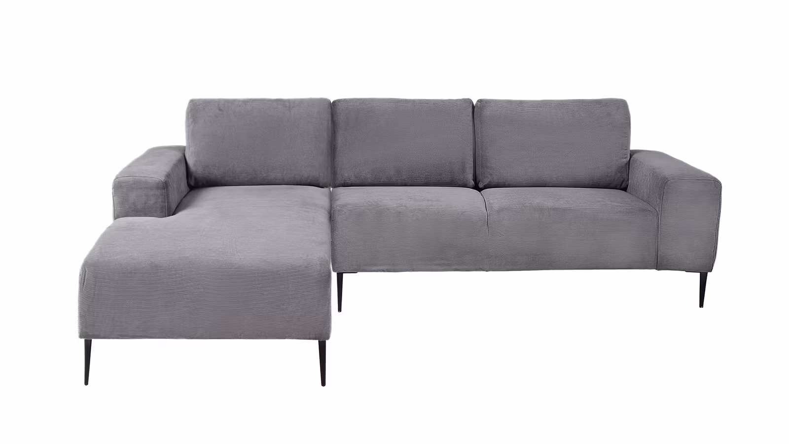 Canapea de colt cu sezlong Marino textil Grey, stanga