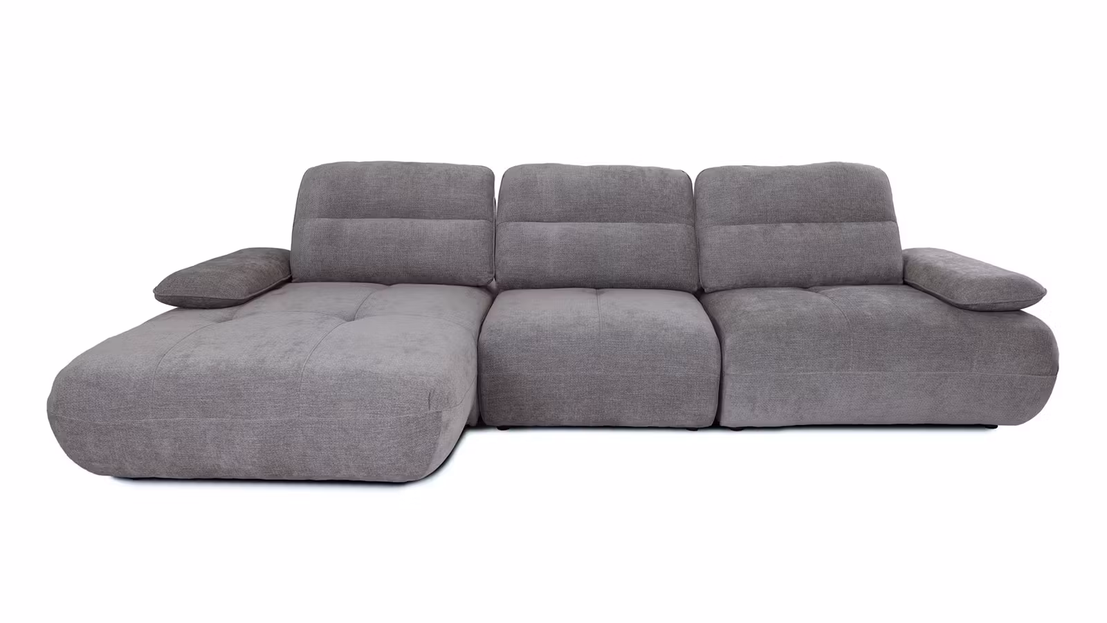 Canapea de colt cu sezlong Sawyer textil Sutton Grey, stanga