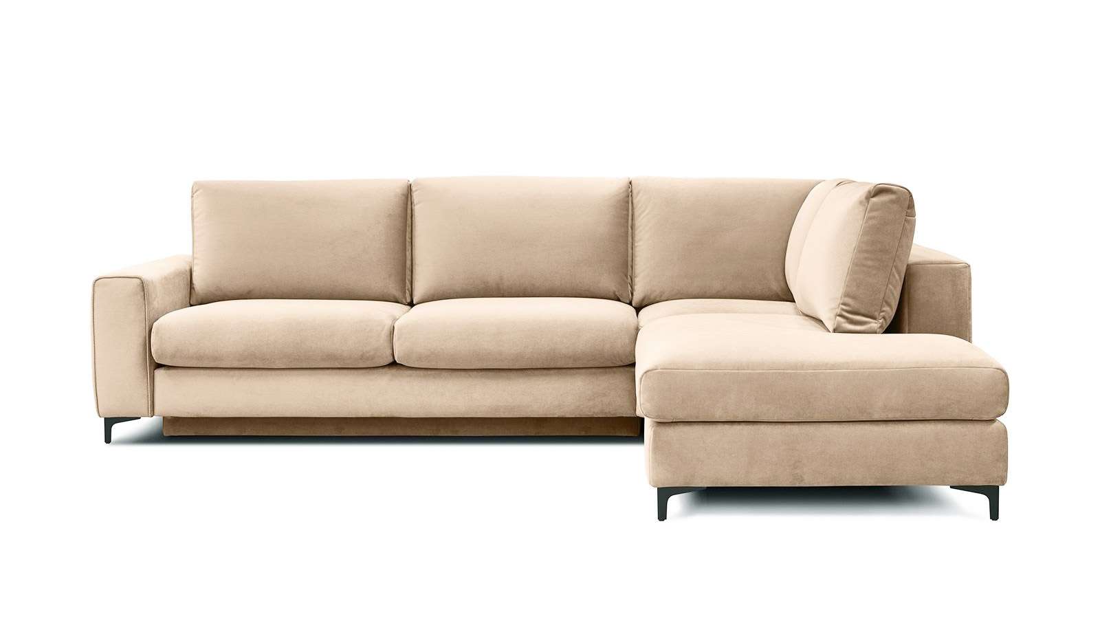 Canapea de colt extensibila Bella textil Salvador Light Beige, dreapta