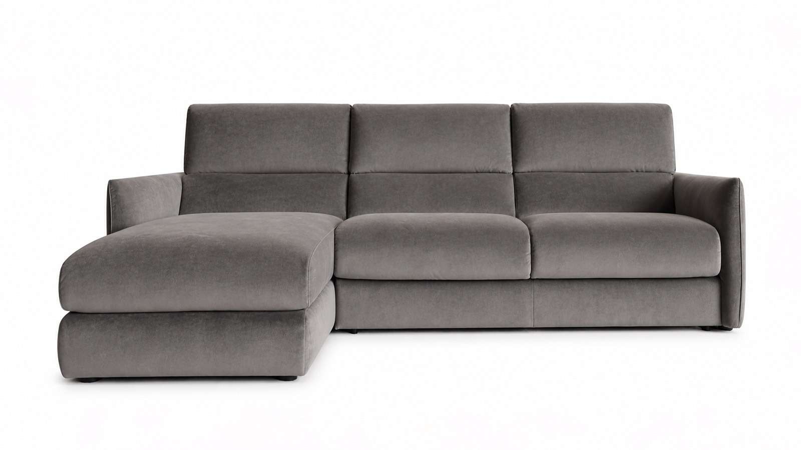 Canapea de colt extensibila cu sezlong Meraviglia Brezza Grey, stanga