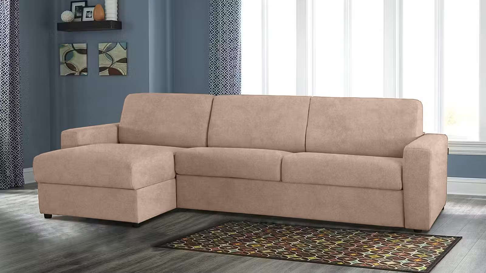 Canapea De Colt Extensibila Primo 3 Locuri Maxi, Reversibila, Velvet Tiffany Mika