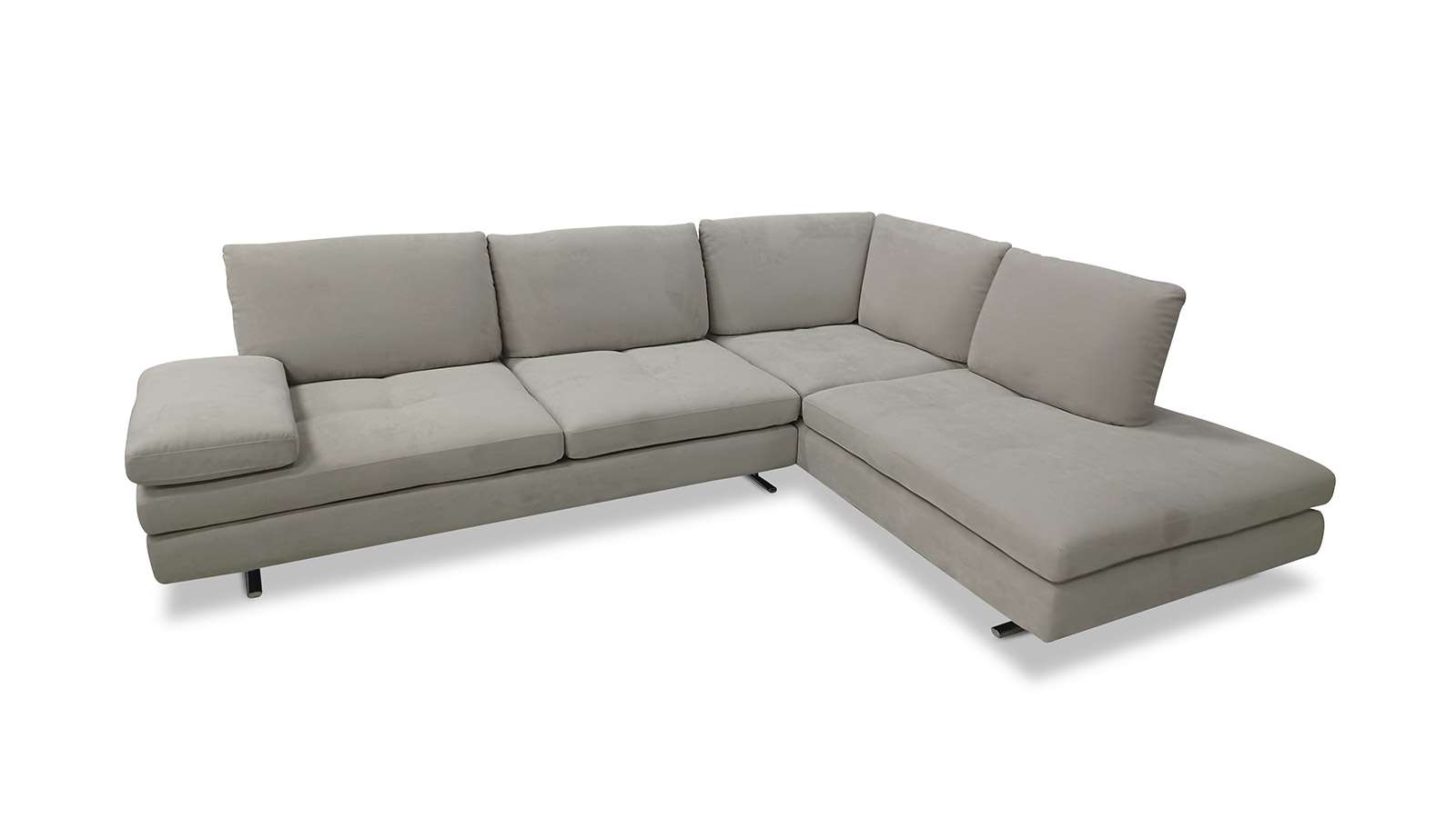 Canapea de colt Luna, sezlong dreapta, microfibra Berlin Light Grey