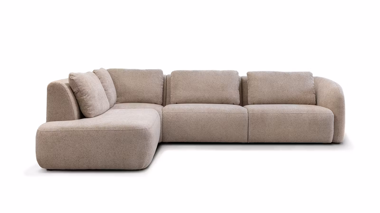 Canapea de colt Merinos textil Venus Taupe, stanga