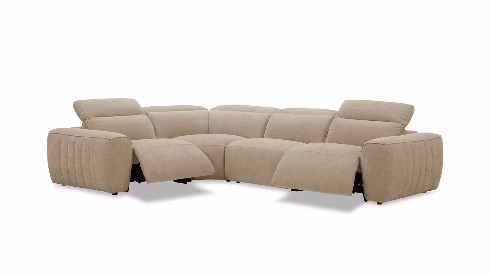 Canapea de colt modulara 3P cu 2 reclinere Cassio textil Wicker