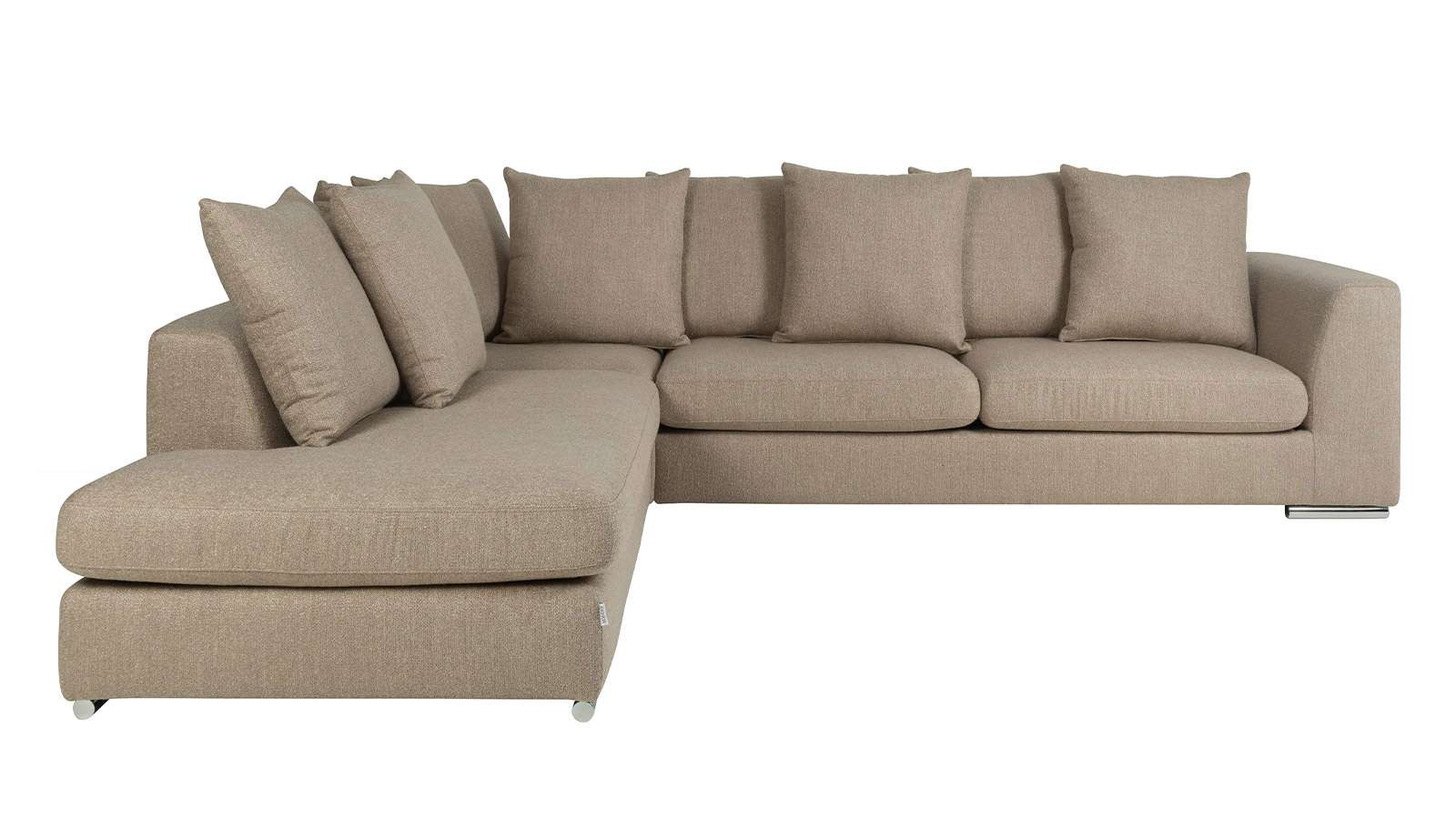 Canapea de colt Paso Doble Night "L" textil Marilyn Beige, stanga - Expusa
