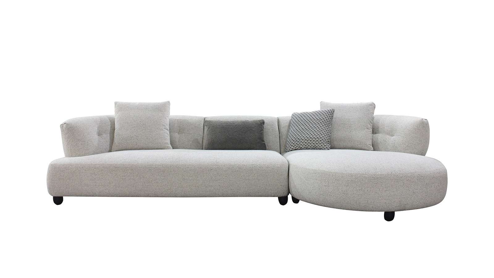 Canapea de colt Spencer textil Milan Grey, perne incluse, dreapta