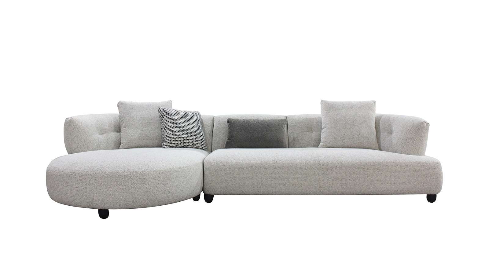 Canapea de colt Spencer textil Milan Grey, perne incluse, stanga