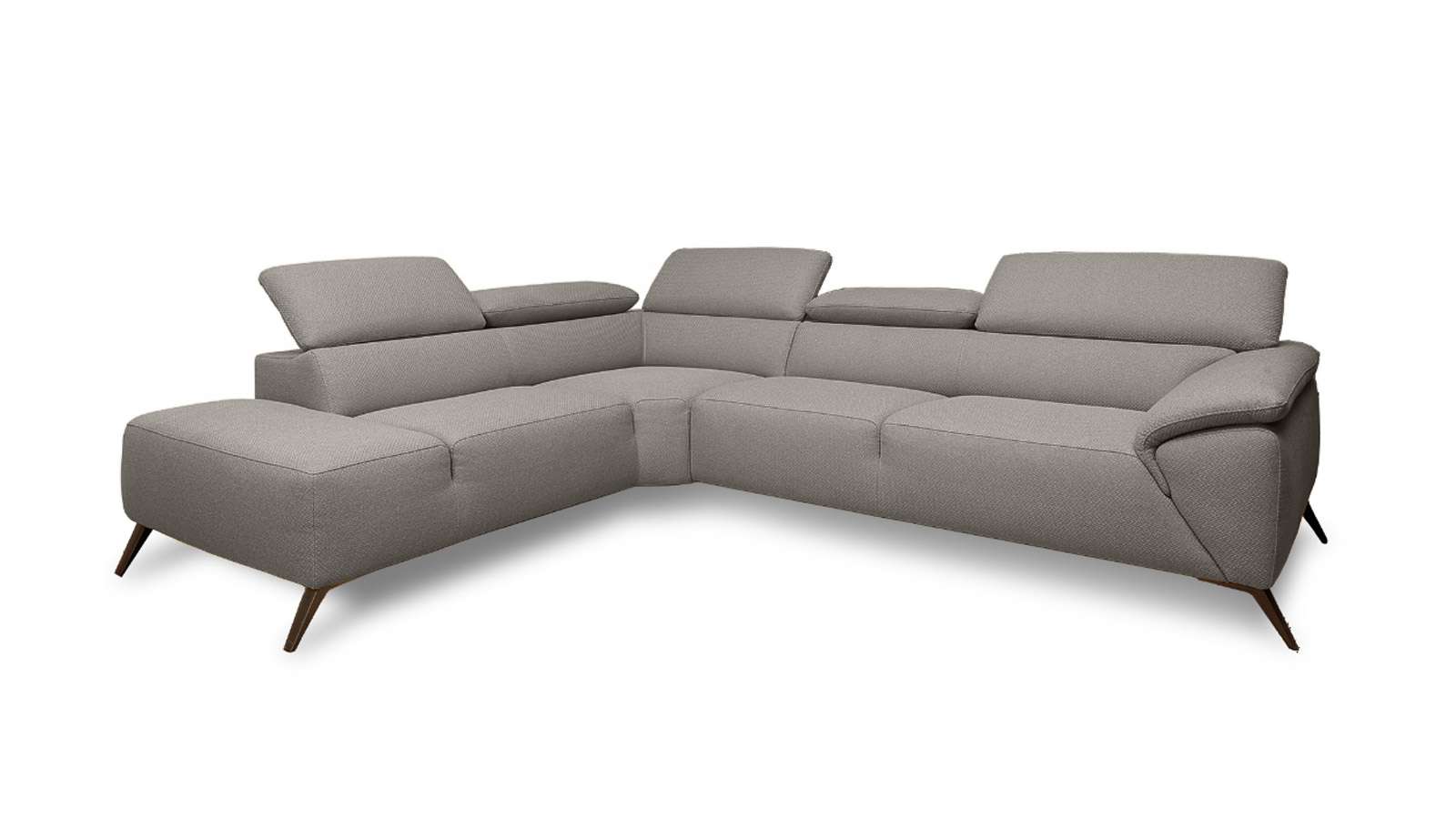 Canapea de colt Tesla textil Coupe Grigio Topo, divan stanga