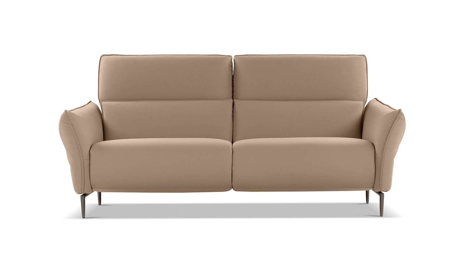 Canapea Funk liniara cu 2 reclinere textil Selma Nocciola