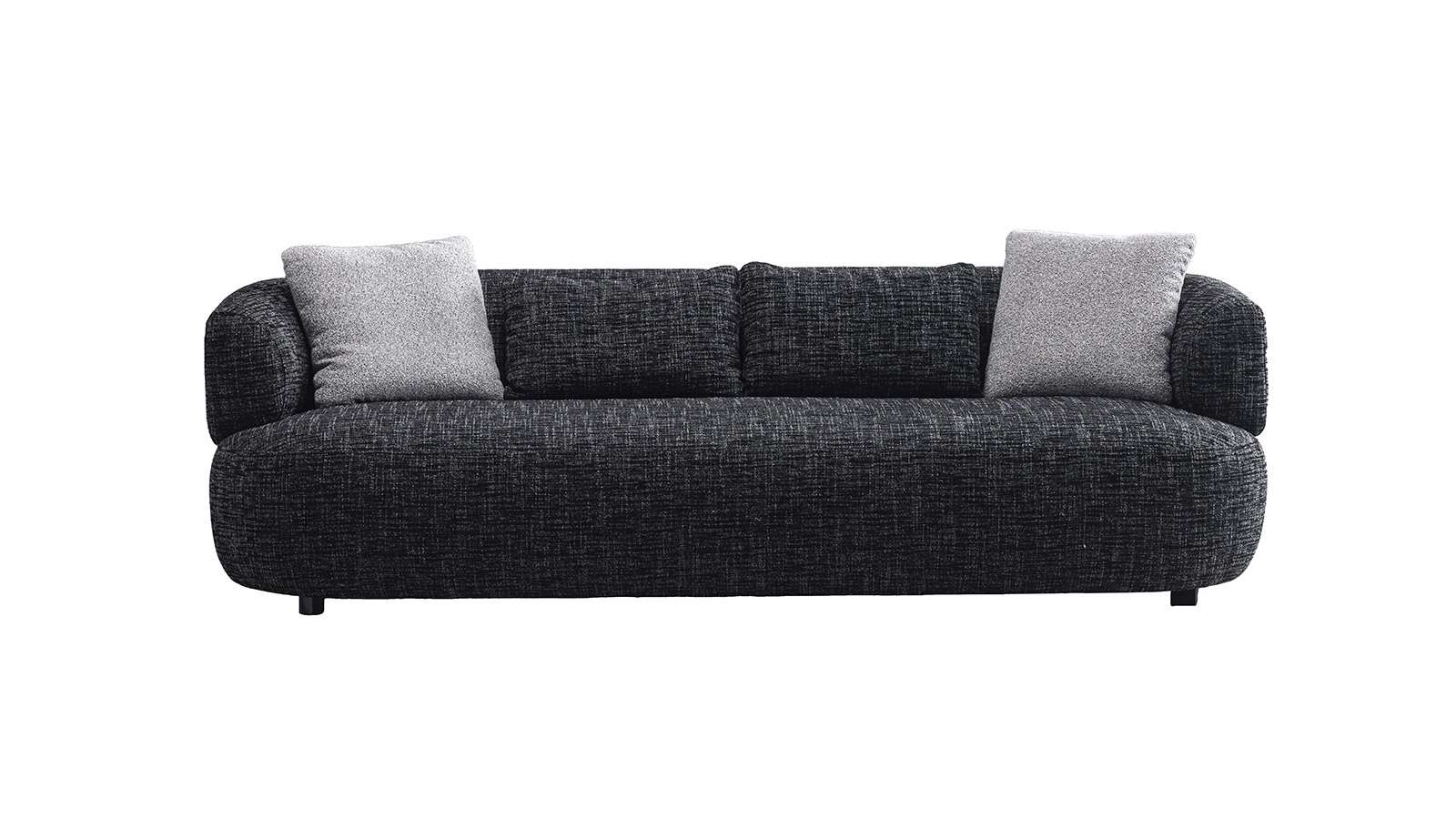 Canapea liniara Byron textil Antracit, perne incluse