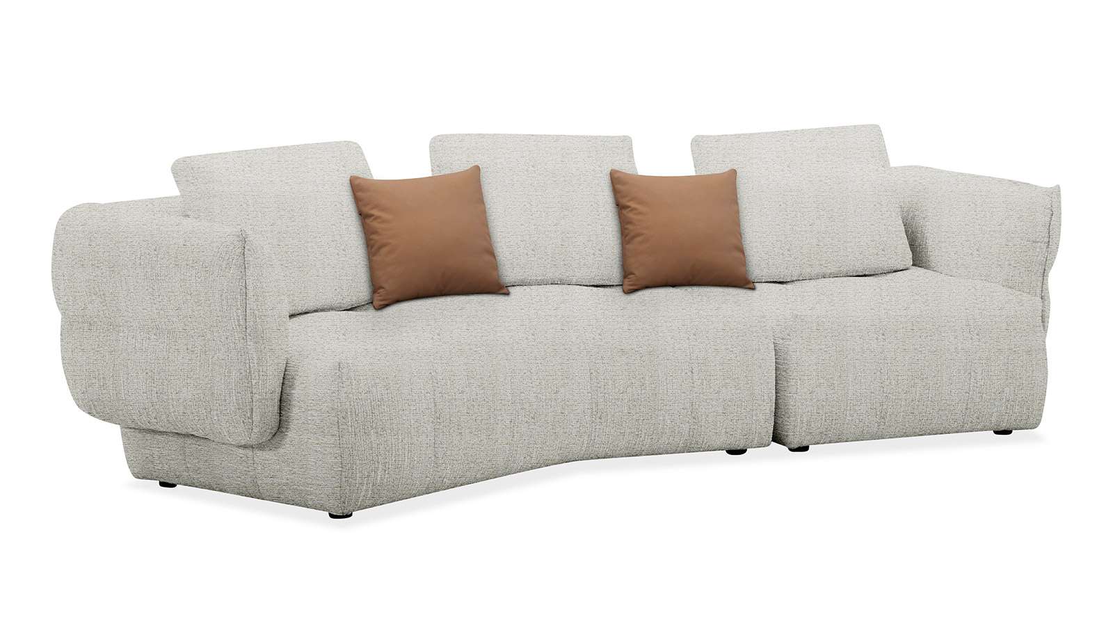 Canapea liniara Lauriano 3P+1.5P textil Silk White