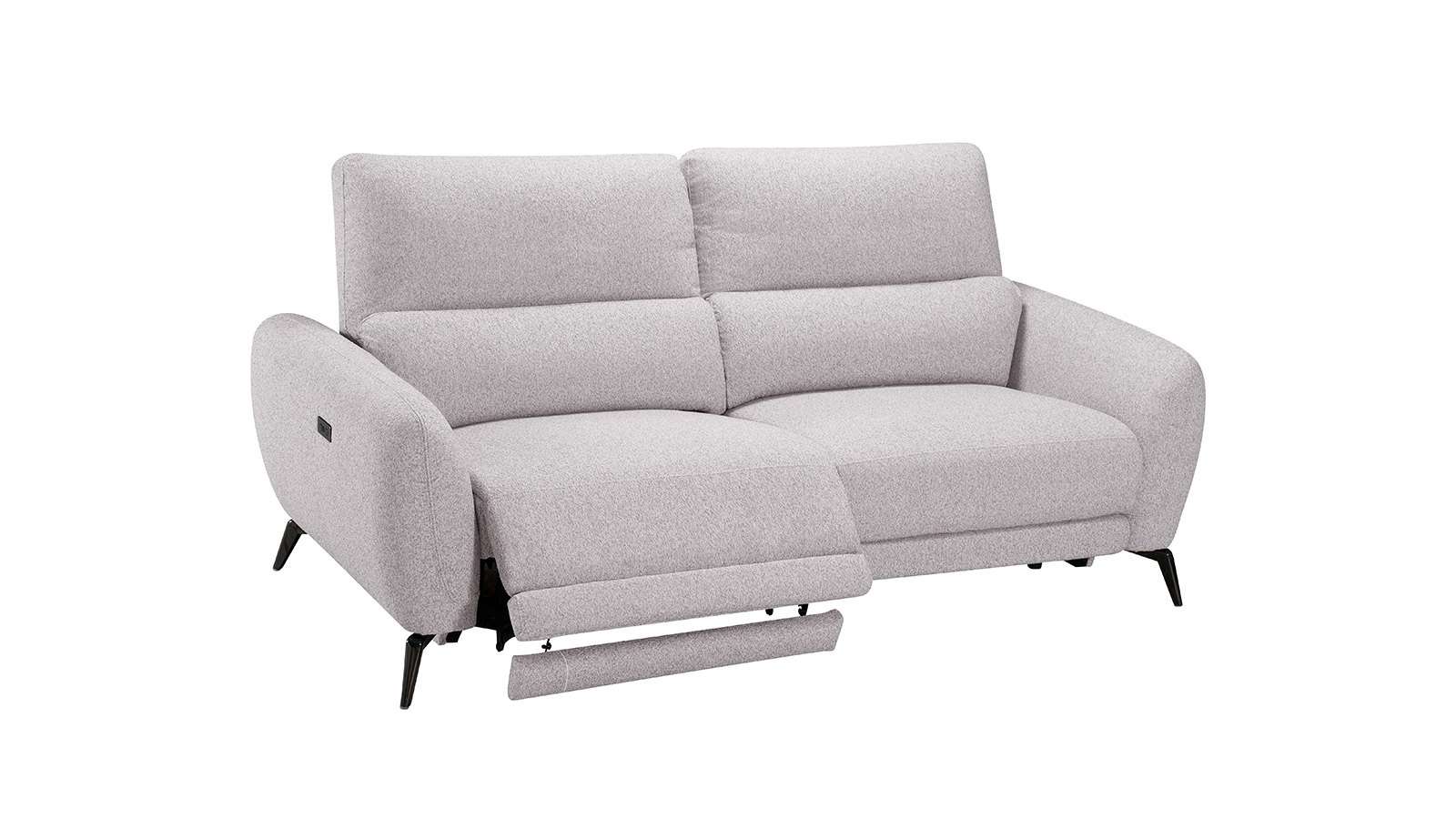 Canapea liniara Sara cu 2 reclinere electrice textil Nala Grey