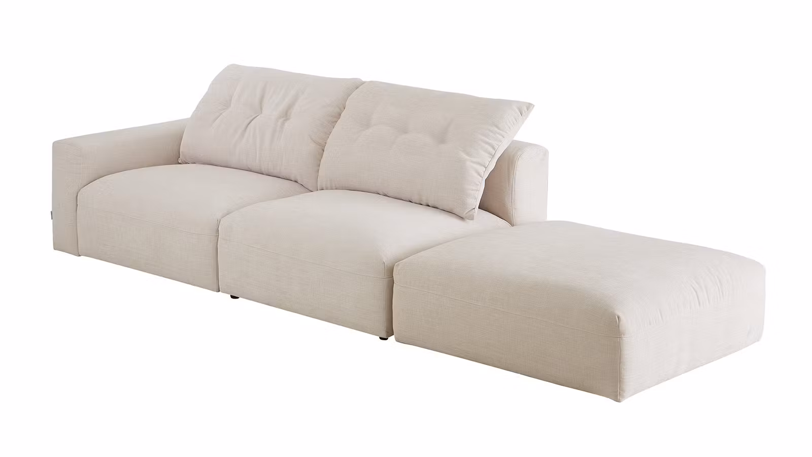 Canapea modulara Sergio textil Top Pearl, Pouf dreapta