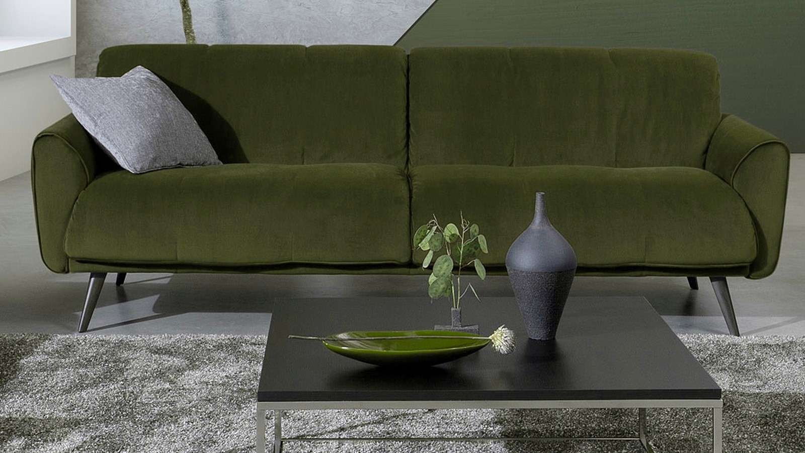 Canapea liniara Talento 3 locuri textil Brezza Dusty Green