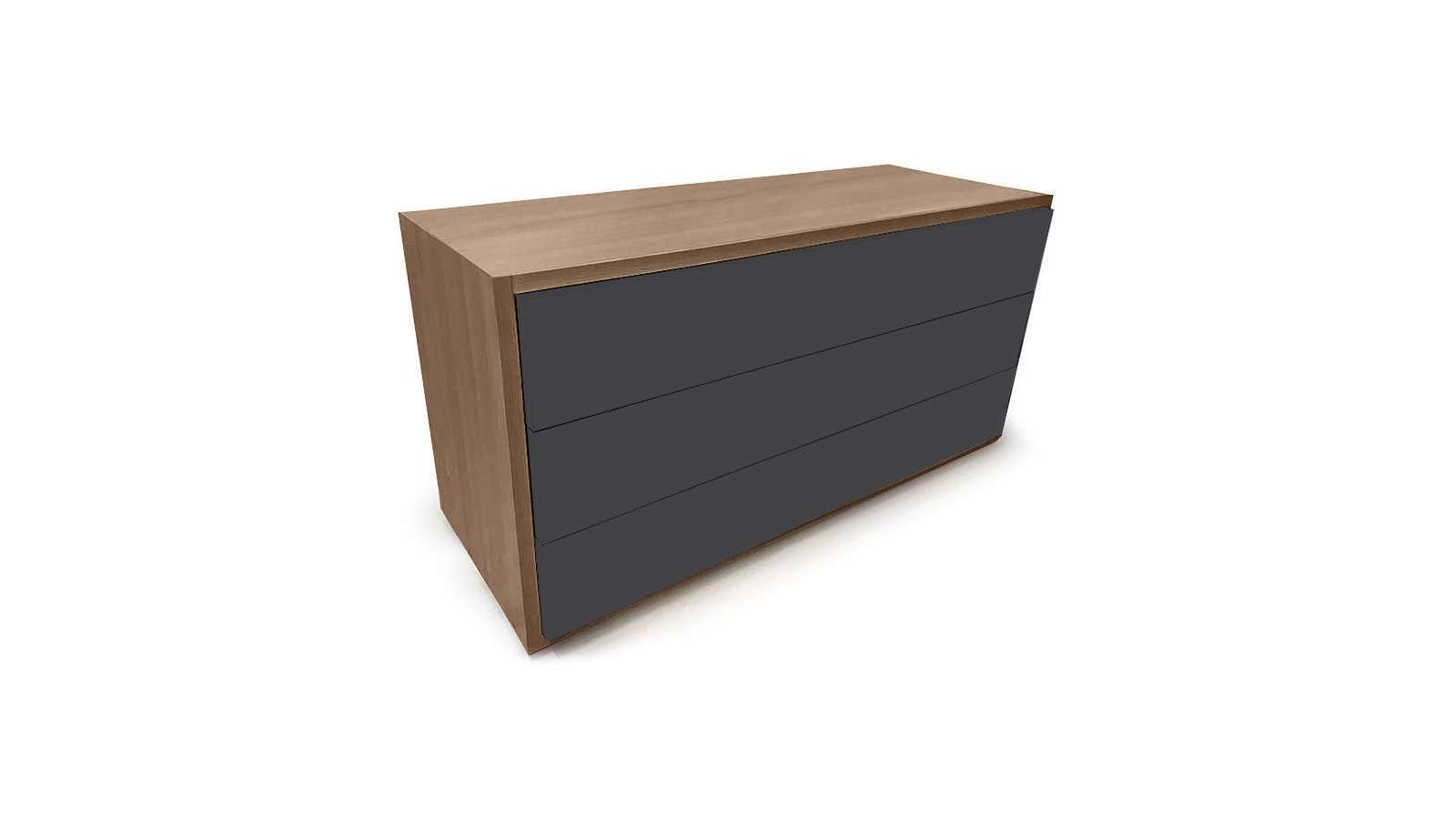Comoda Parigi 3 sertare Rovere Nodato/Piombo