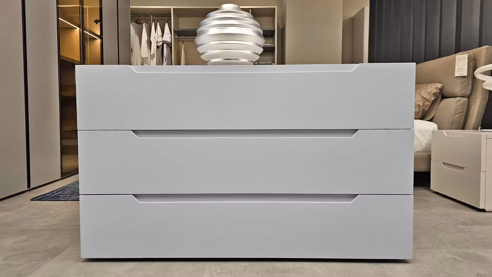 Comoda Zara 3 sertare Alluminio Opaco