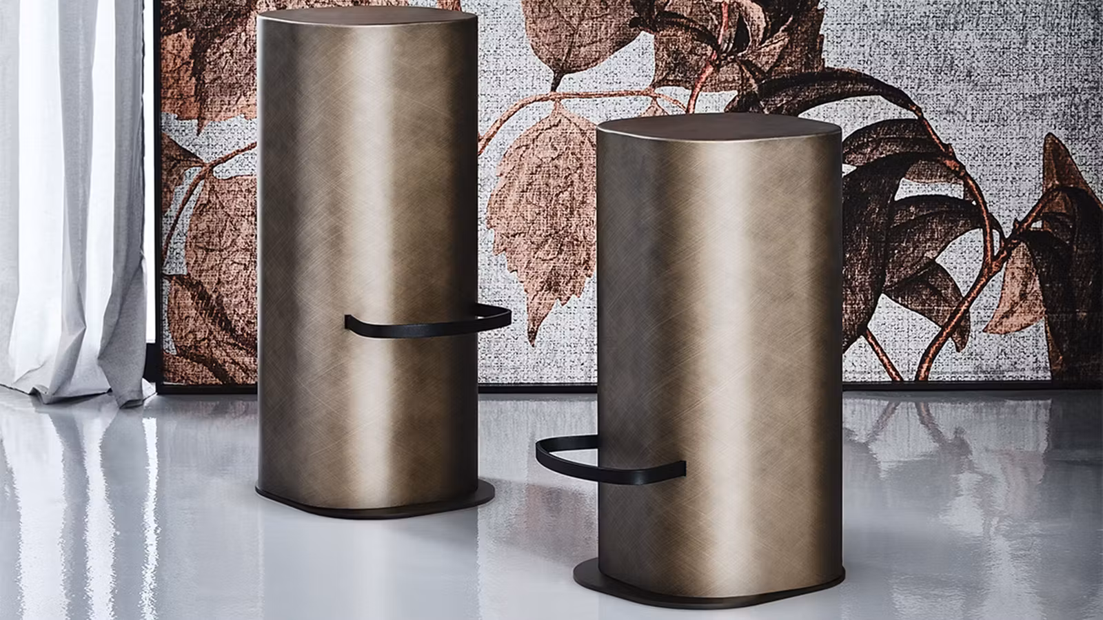 Scaun de bar Pancho B Brushed Bronze
