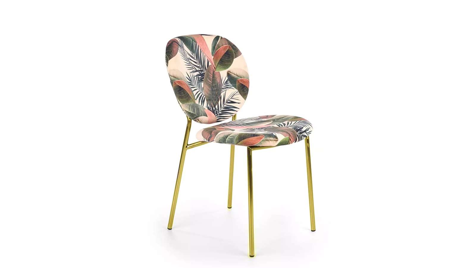 Scaun Ines Painted Brass/Leaves Pink